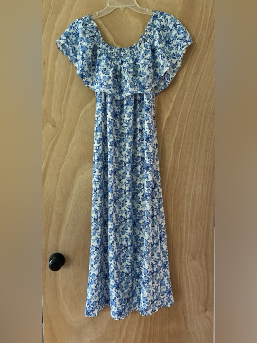 Rebecca Taylor Blue Floral Silk Midi Dress